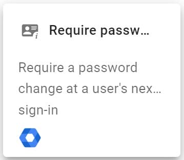 click the Require password change action