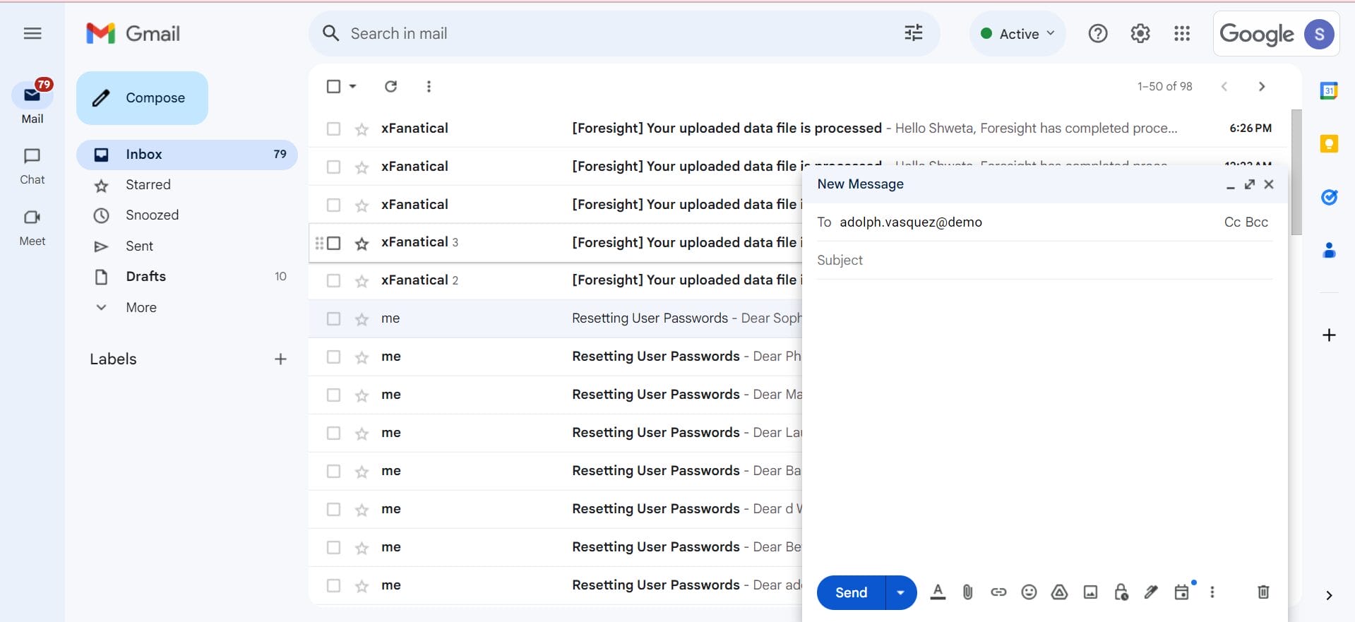 confirm the results across Google services—Gmail