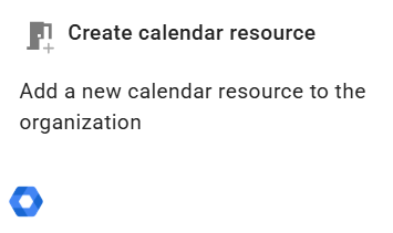 Selecting Create calendar resource action on Select an trigger screen