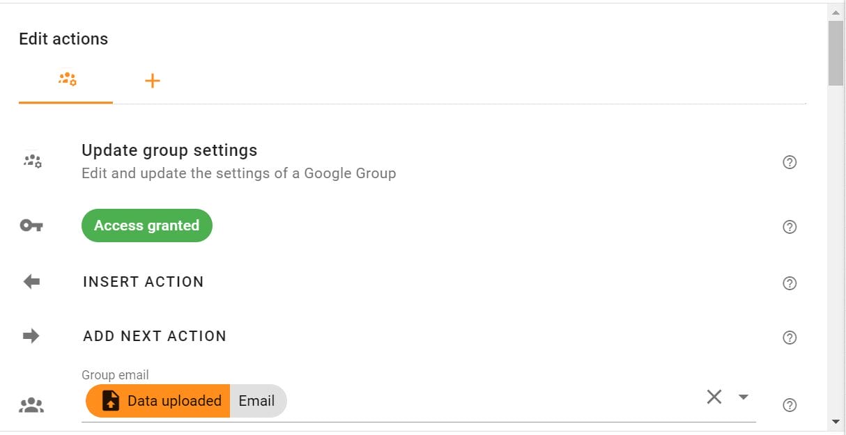 In the Group email field, select the Email from the drop-down menu.
