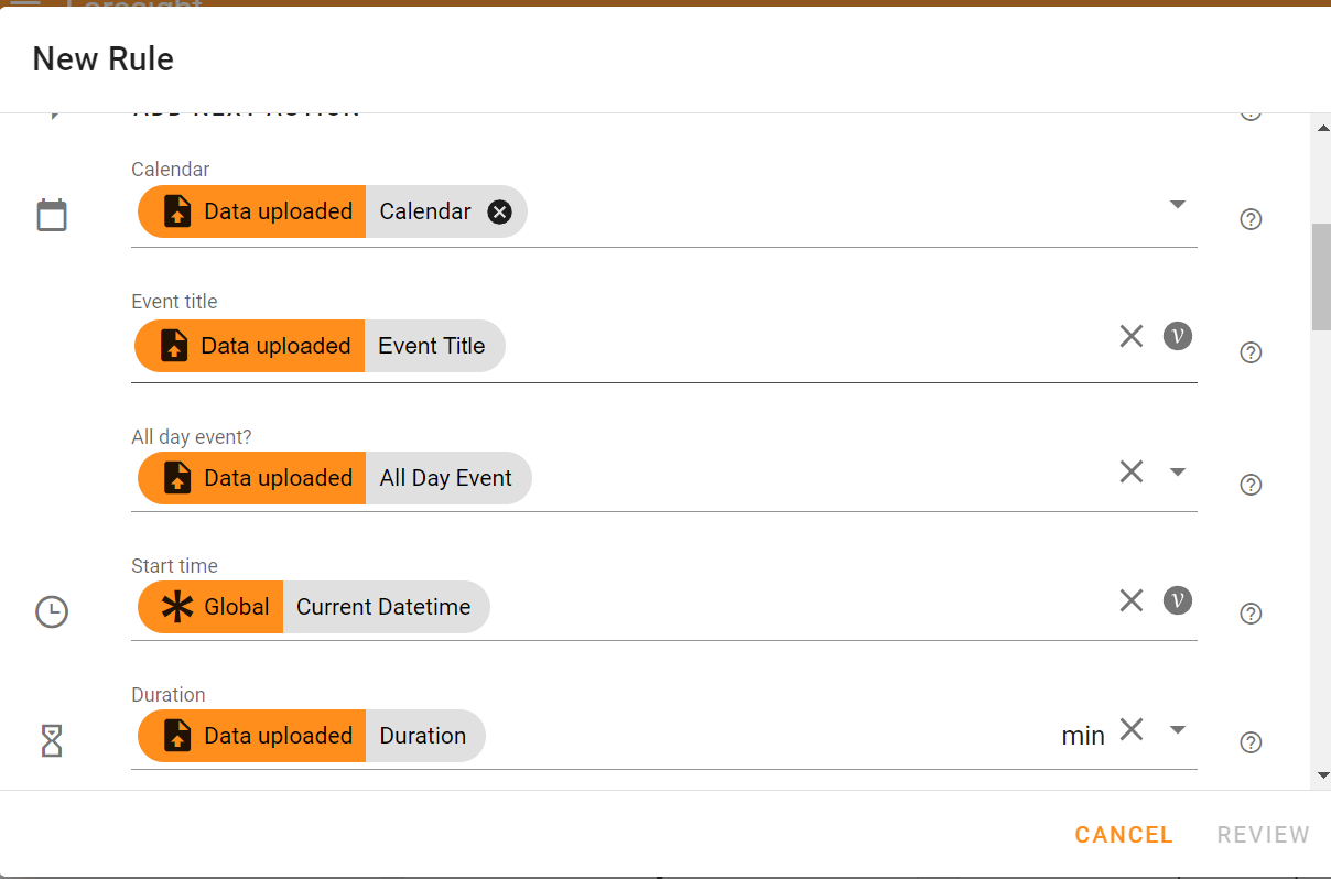 New Rule select the relevant variable.