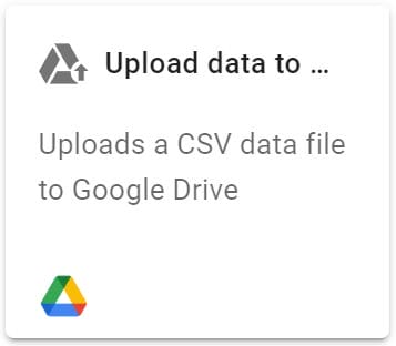 Select Upload data to Drive action