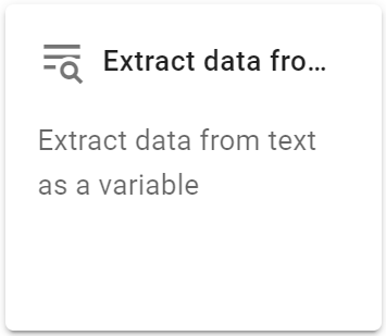 Click Add next action and select Extract data from text action