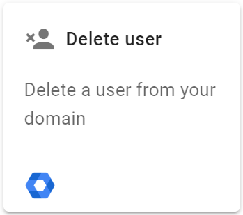 Click Add next action. Select the Delete user action
