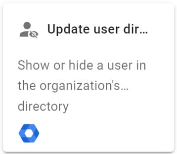 On the Select an action screen, click the Update user directory sharing action
