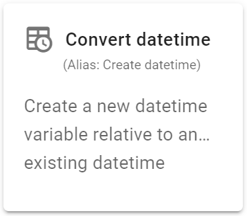 click the Create DateTime action