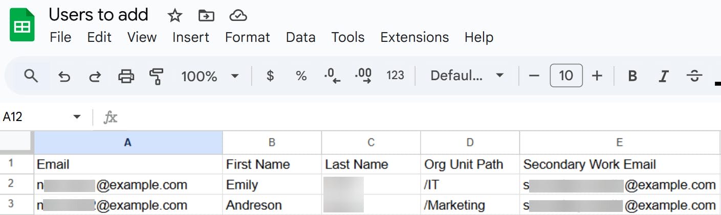 xFanatical CSV file to upload