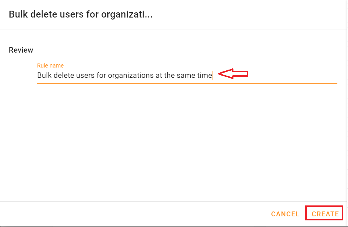 Enter the Rule name and click Create