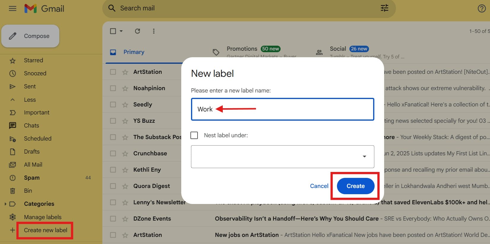 Gmail Interface- Automatically move Emails to a folder in Gmail 1