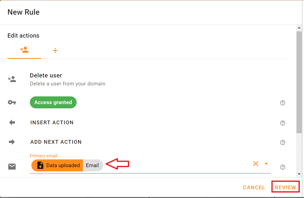 Select Email in the Primary email field