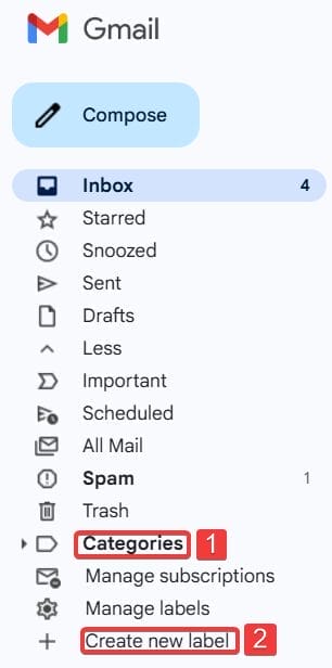 Go to the Labels Section