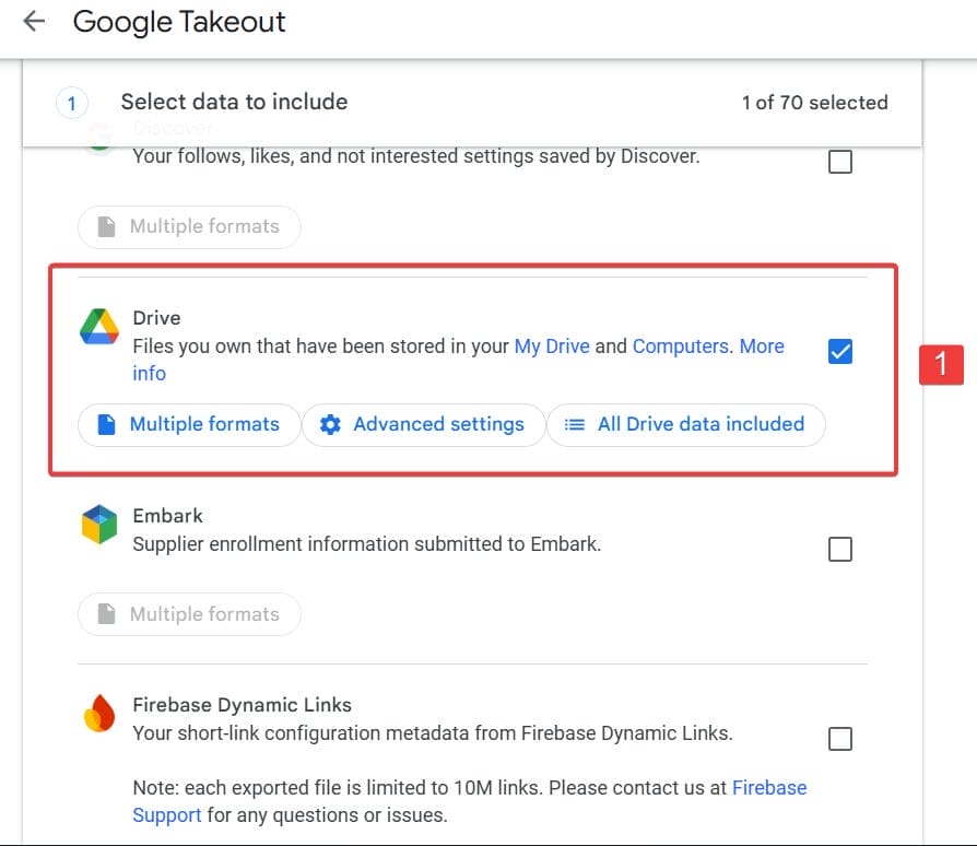 Select Google Drive
