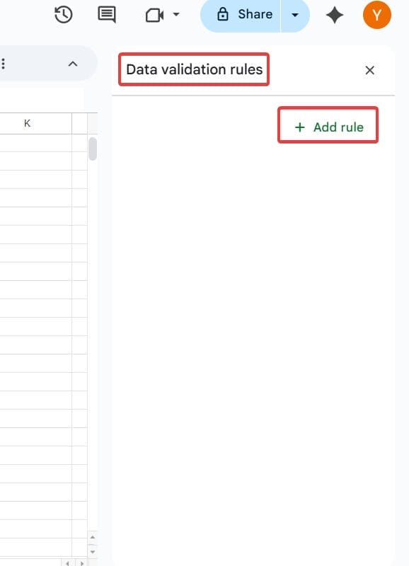 Click on the add rule