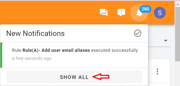 A notification will appear in the top right-hand corner. Click on it, then select Show All
