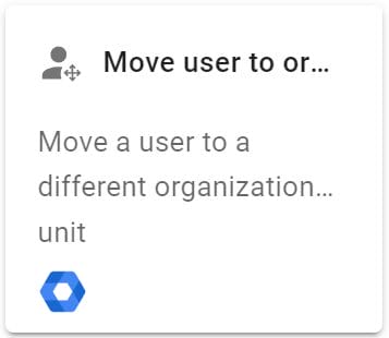 Click Add next action, then choose the Move user to organizational unit action