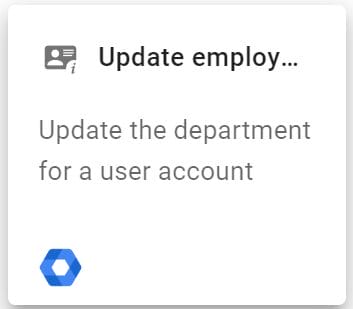 Click Add next action. And, select the Update employee department