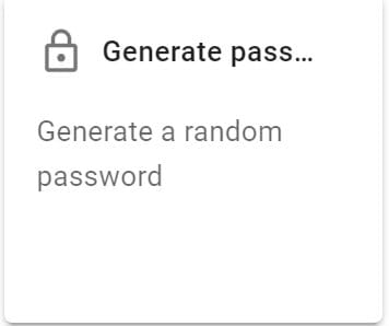 On the Select an action screen, click the Generate password action