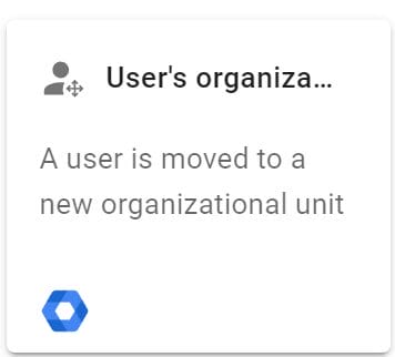 Select the User’s organizational unit changed trigger from the select a trigger screen