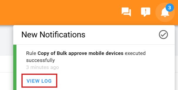 View log button