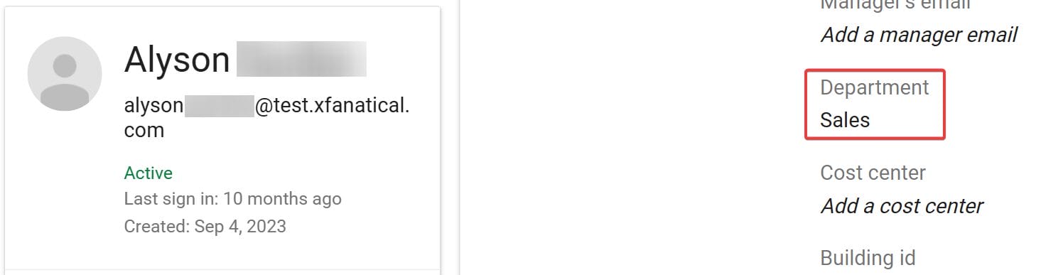 Verify that user's department is updated by the automation rule