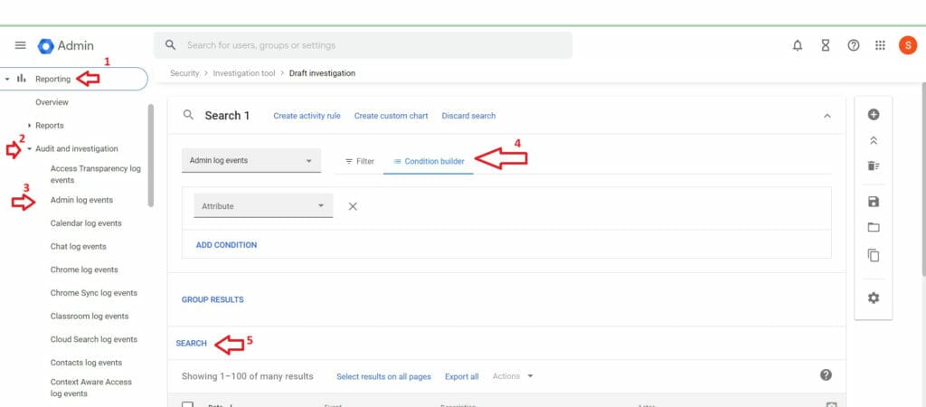 Audit Admin logs in Google Workspace