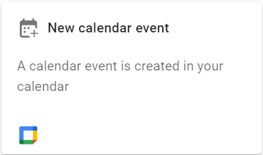 Select the New calendar event trigger