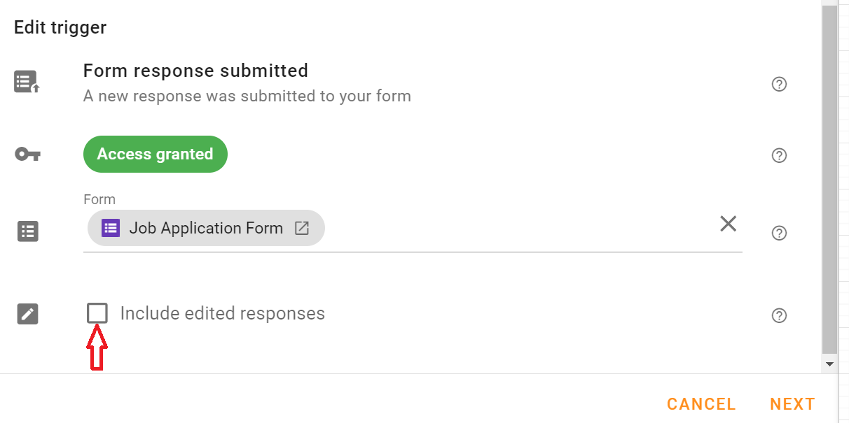 By unchecking the checkbox Include edited responses, xFanatical Foresight will not send confirmation emails