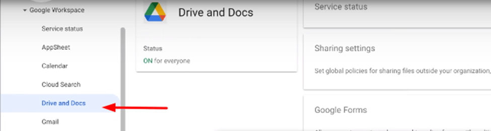 Menu  Apps Google Workspace Drive and Docs
