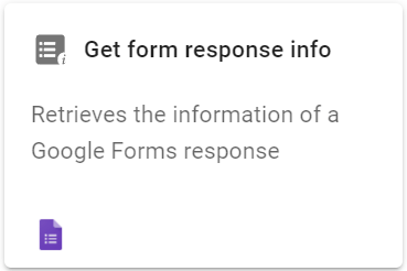 Select the Get formresponse info action