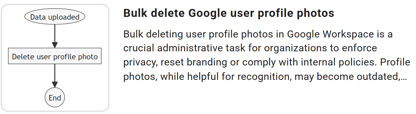  In the Templates > search for Bulk delete Google user profile photos template in xFanatical Foresight.