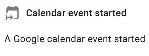 Select the calendar event started  trigger for the daily standup reminder rule.