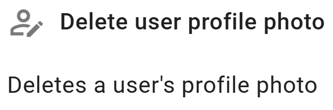 Select the delete user profile photo for the bulk delete Google user profile photos rule.