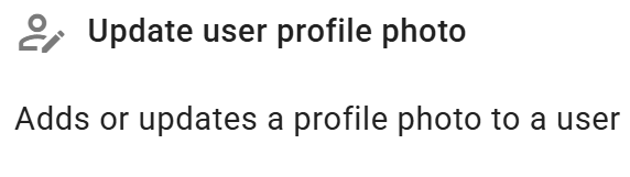 Select the update user profile photo action for the bulk update user profile photo rule.
