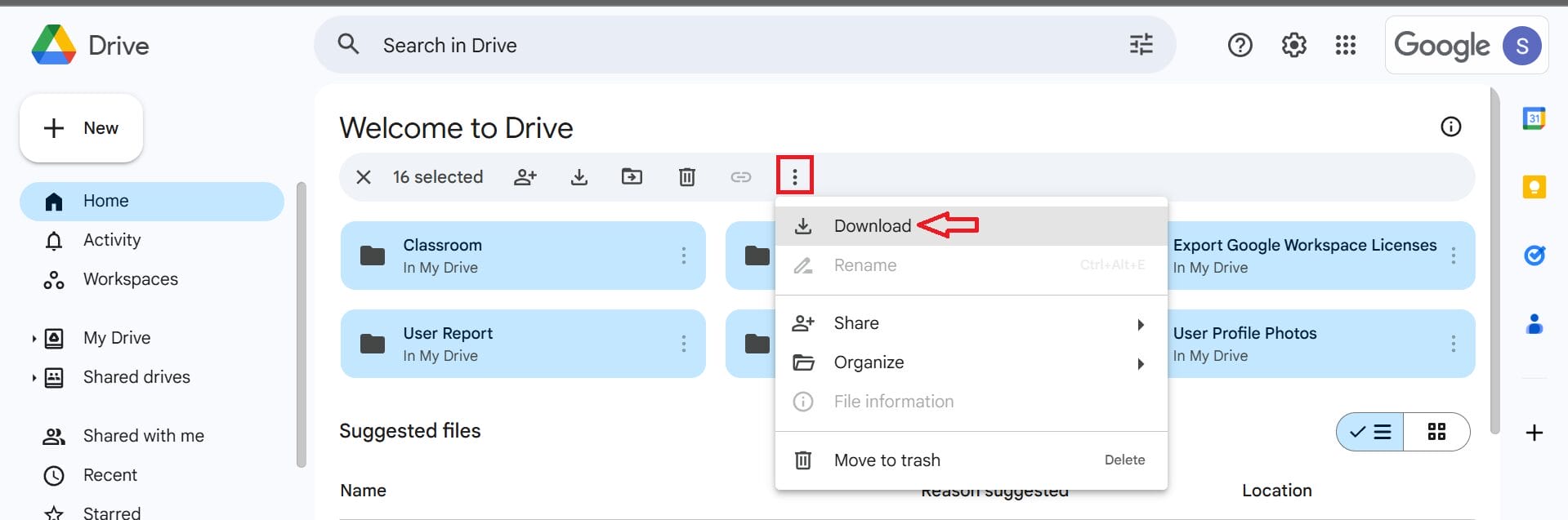 Steps should take to download everything from Google Drive