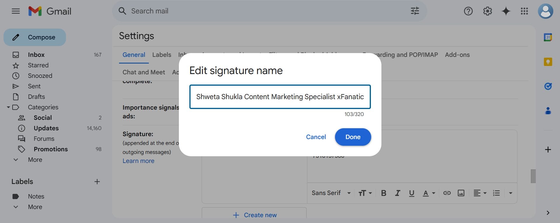 Create or Edit Your Signature