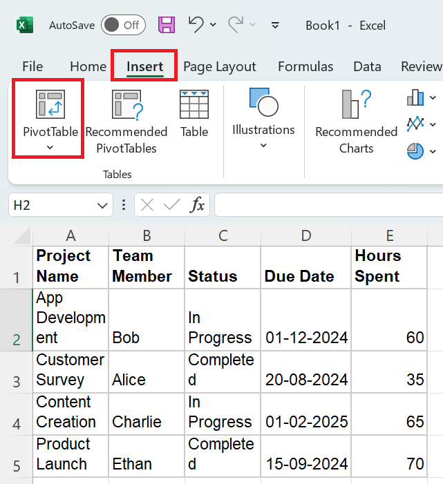 Microsoft Excel Features