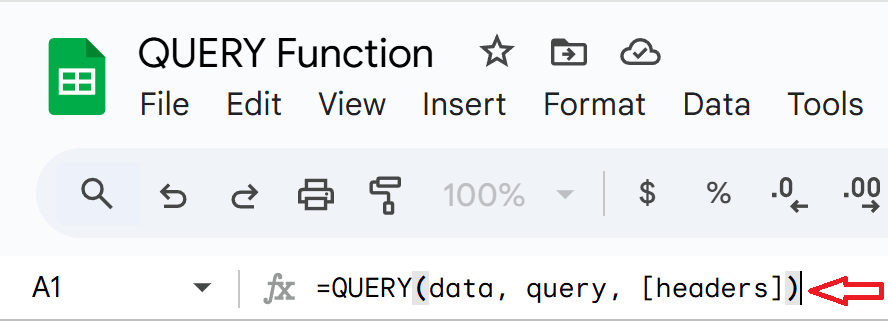 QUERY Function Syntex