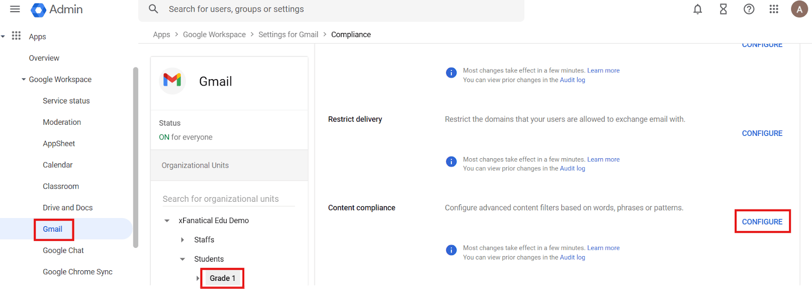 Set Up Content Compliance Rules in Google Admin Console