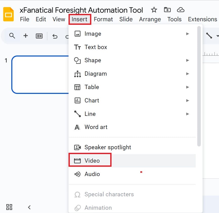 Steps to Create a Video Slide in Google Slides