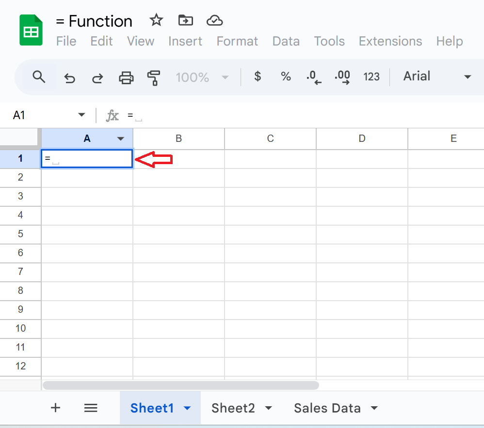 Using the '=' Formula for Simple References