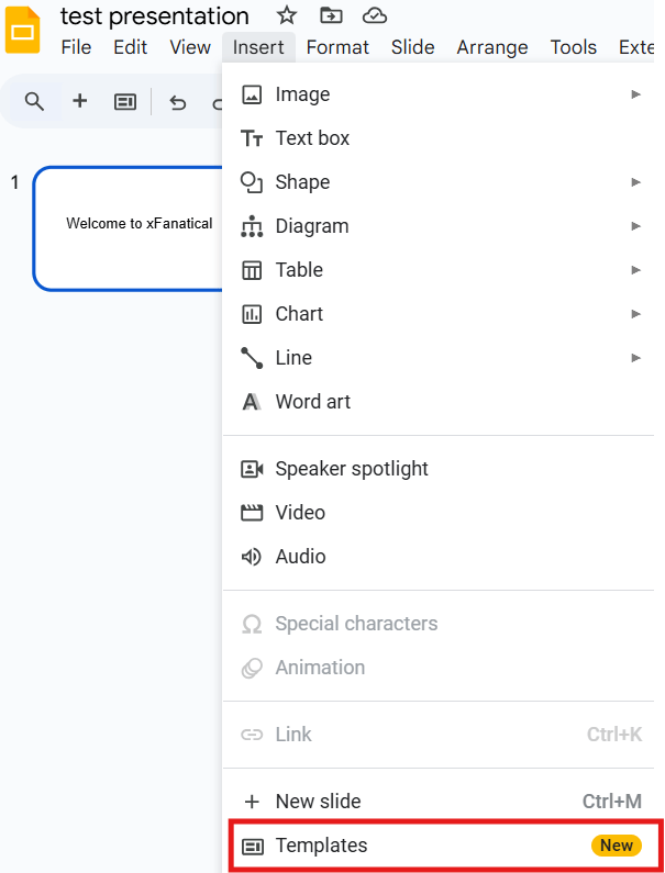 xFanatical Safe Doc blocks Templates feature in Google Slides