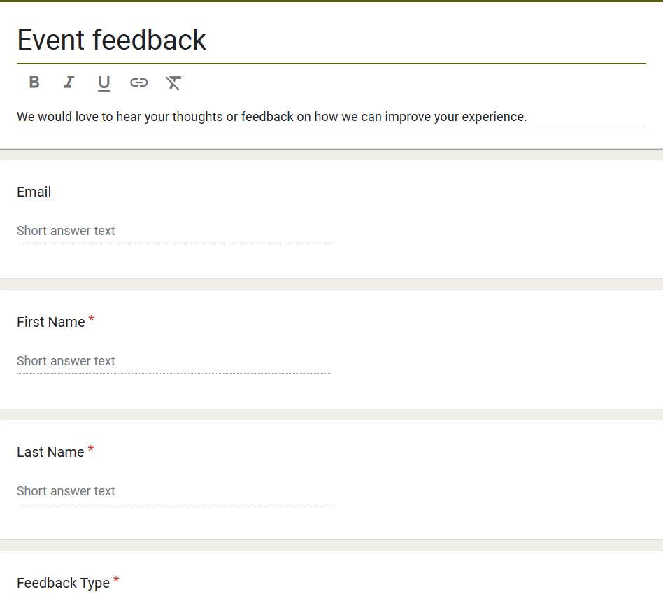 Event Feedback