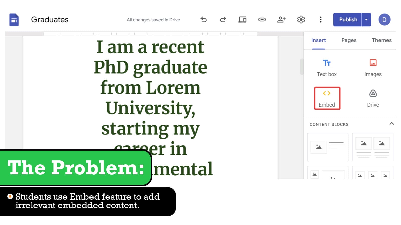 Embed feature problem image