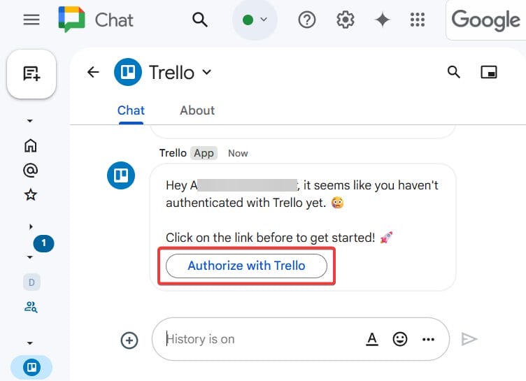 Trello account and authorize access