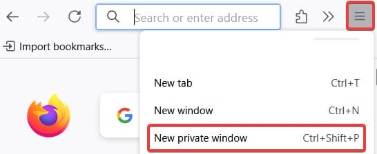 activate Incognito mode in your browser