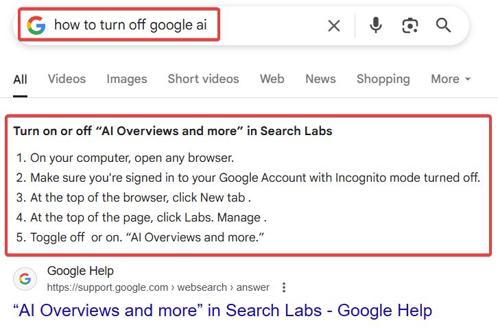  enter your search term in the search bar and hit Enter to see the results