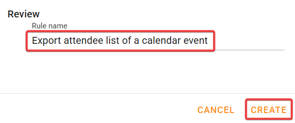 export attendee list of a calendar event