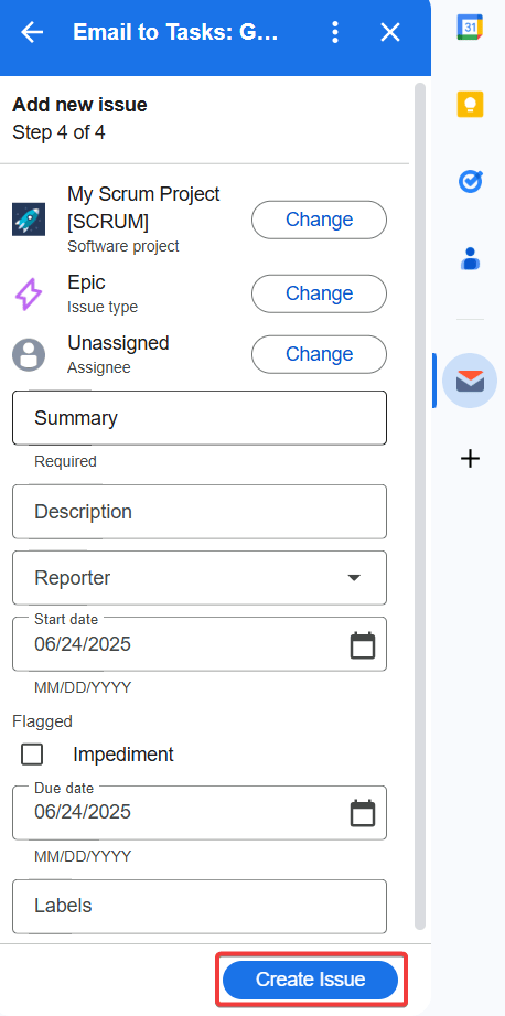 Create a Jira Issue from an Email