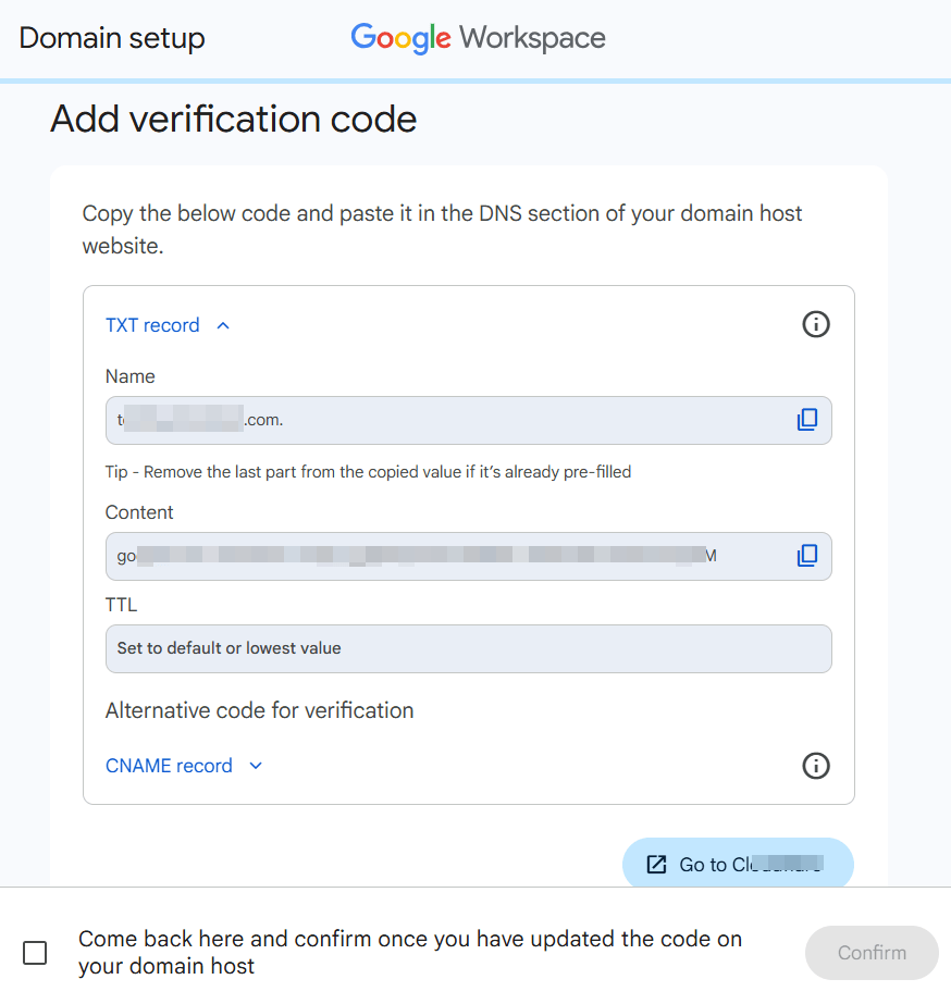 the Admin console and click Verify.