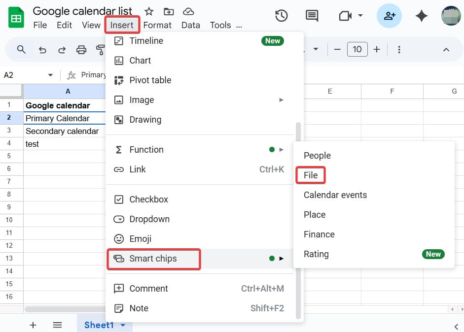 clickable card with the file name